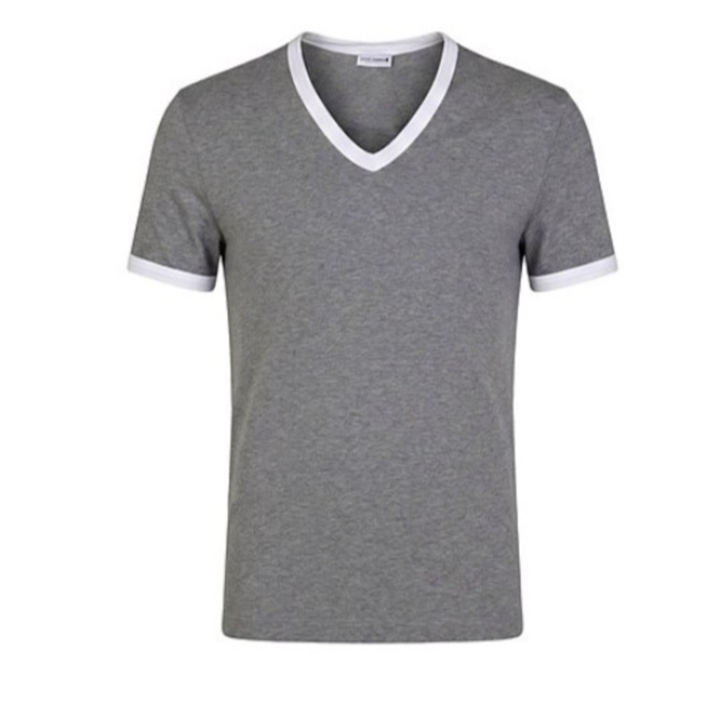 Dolce Gabbana Mens XS Fitted Deep V-Neck T-Shirt Made In Italy New w/ Tags!